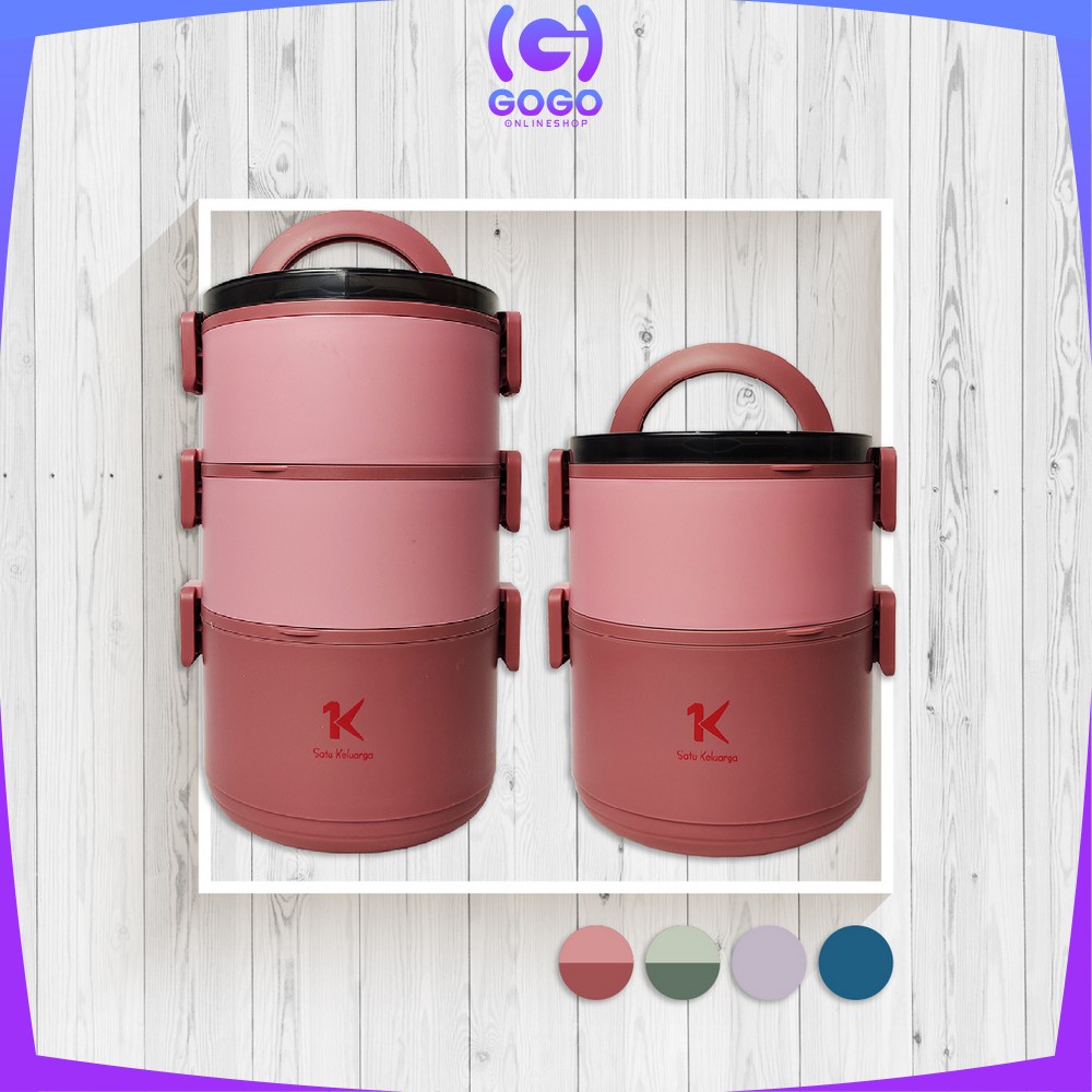 GOGO-C482 Lunch Box Set Anti Tumpah Kotak Makan Bekal Set Rantang Susun Tempat Makan Portable Rantang Tingkat