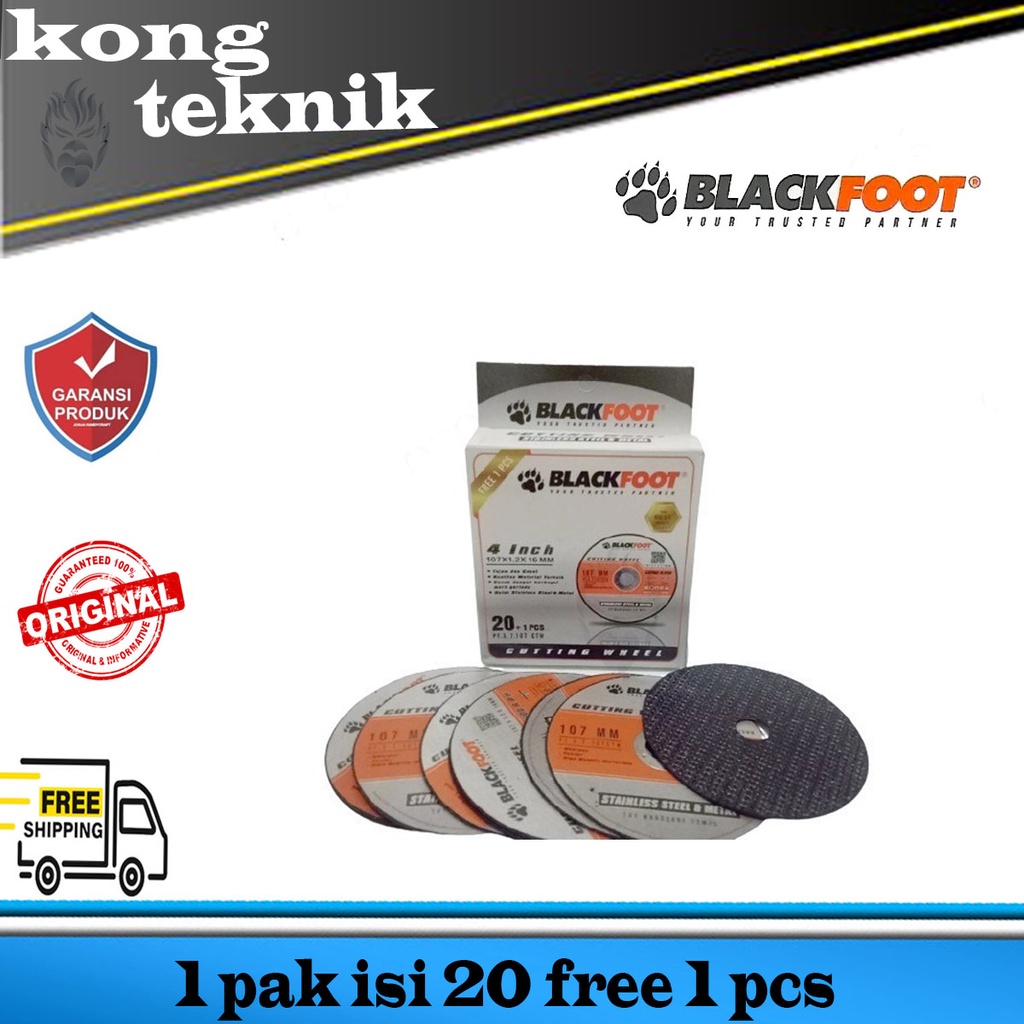 

[20+1] Paket 1 Dus Isi 21 pcs Blackfoot Batu Potong Besi 4 Inch x1.2mm