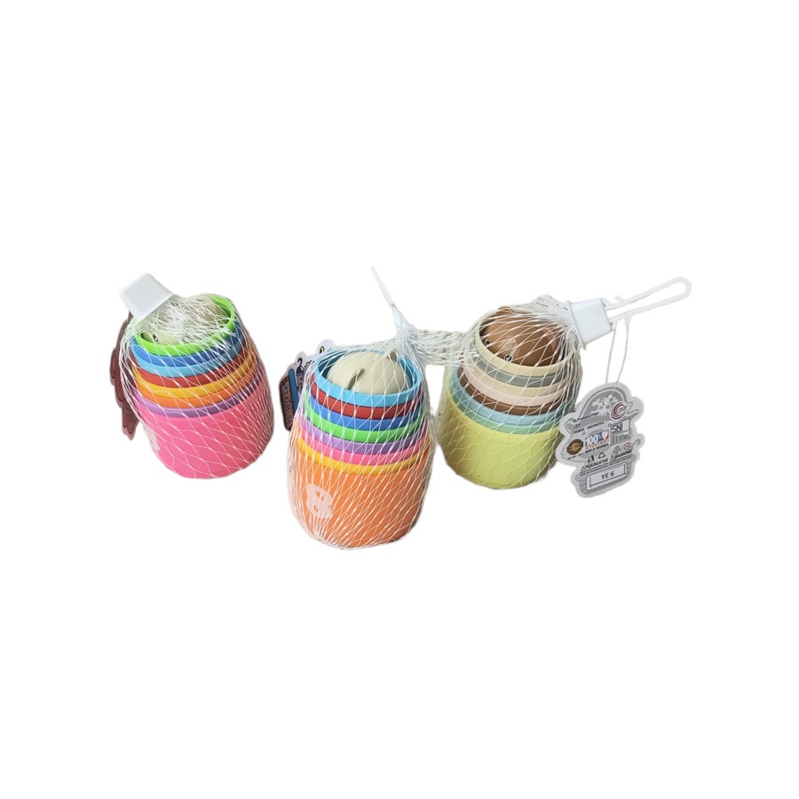 BIG SALE - Stacking Cangkir Tumpuk Stack Cup Baby Toys - Mainan Edukasi Anak Laki-laki Perempuan  2 3 4 5 6 7 Bulan 1 Tahun Melatih Motorik Bayi Cangkir Susun Huruf Dan Angka