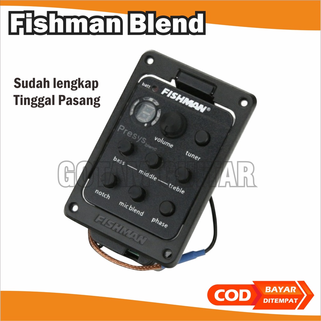 Equalizer Gitar Fishman presys Blend Preamp Gitar Akustik Amplifier Gitar Tuner