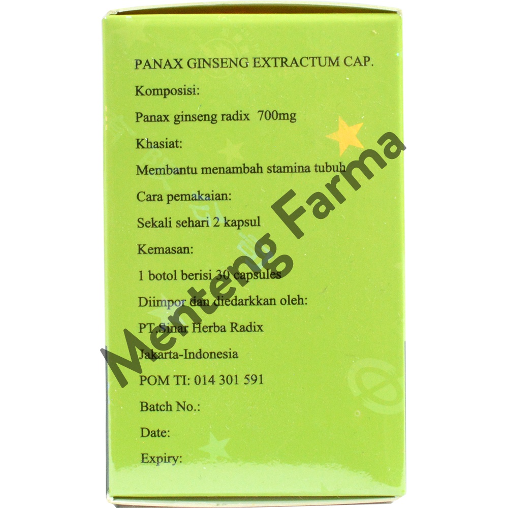 Panax Ginseng Extractum Capsules (Pine Brand)