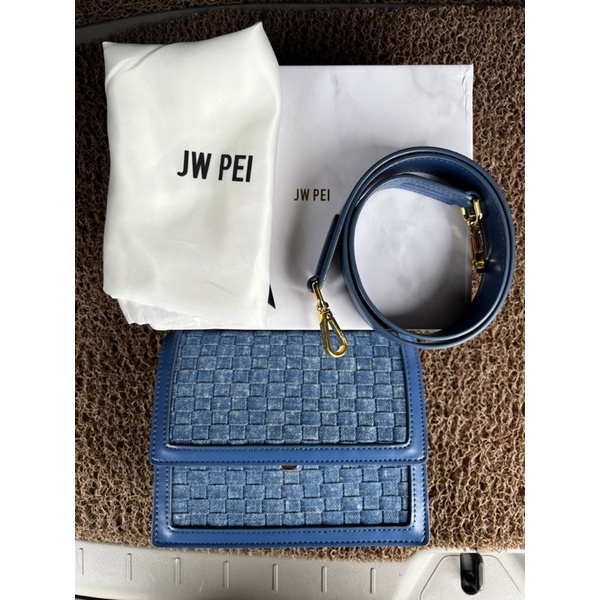 JW PEI MINI FLAP BAG BLUE DENIM WEAVE