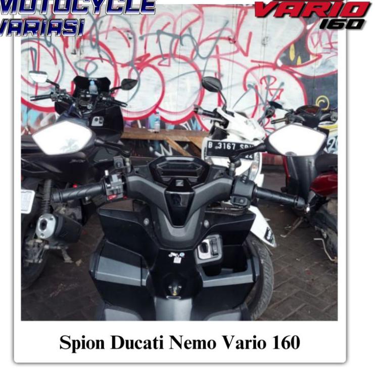 O63I Spion Ducati Vario 160 Tangkai pendek Kaca Putih Vario 160 Nmax x Adv Pcx Ready
