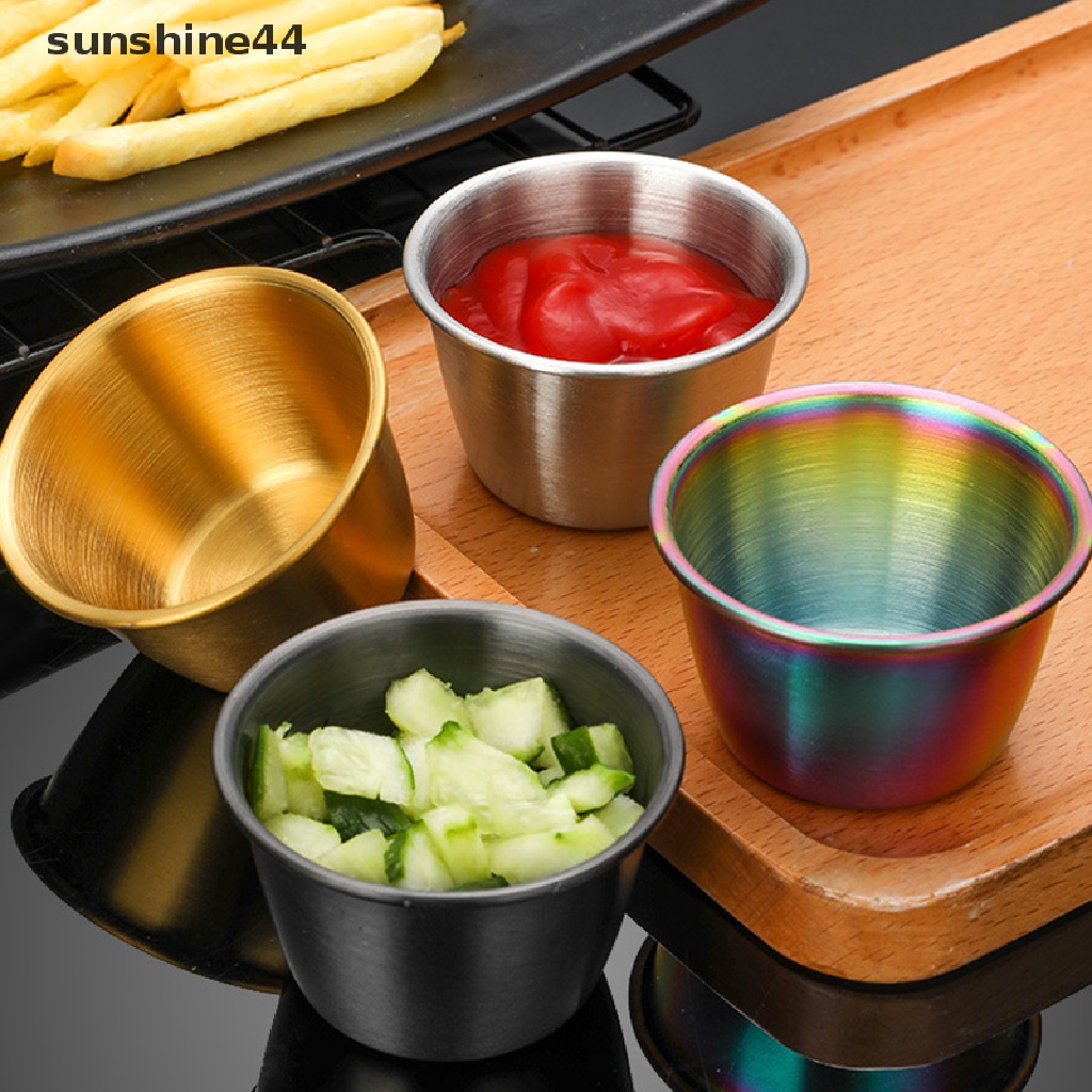 Sunshine Wadah Saus / Bumbu / Salad Bahan Stainless Steel Reusable