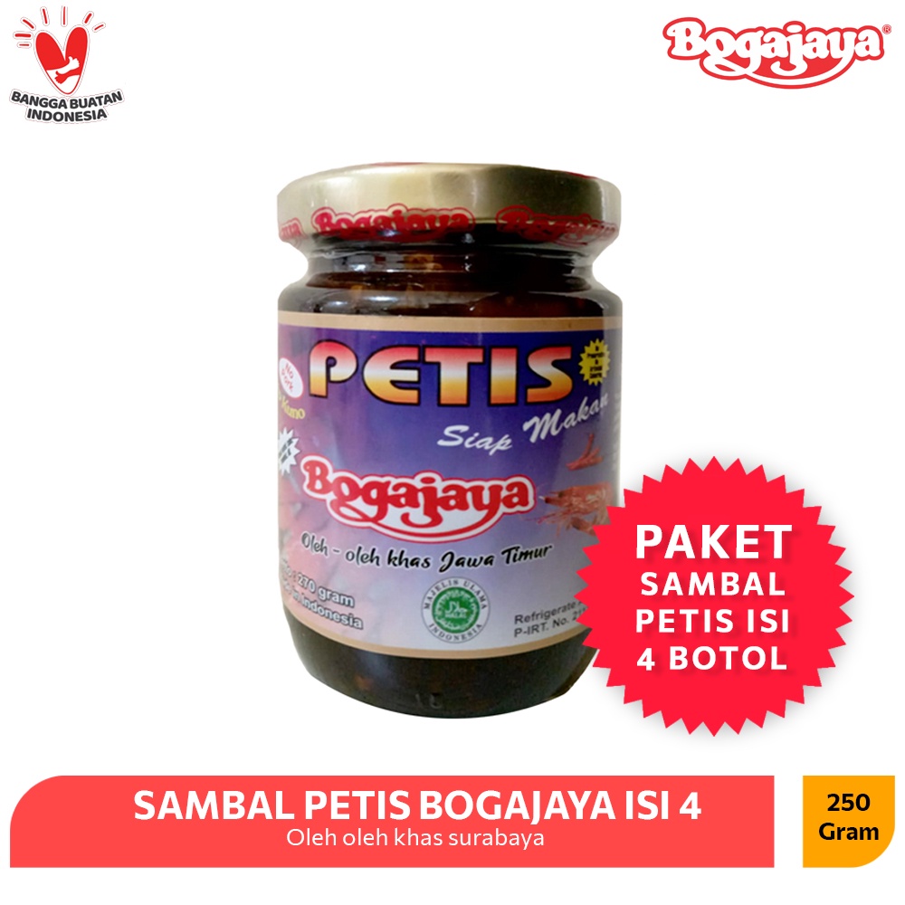 

PAKET SAMBAL PETIS ISI 4 BOTOL - SAMBAL PETIS UDANG BOGAJAYA SIAP MAKAN 270 GRAM