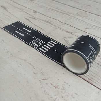 Lakban Lintasan Mainan Anak Play Tape Road Jalan Raya Arena Balap Mobil 48mm / Isolasi Tape Lakban Motif Jalan Dan Rel Kereta Api / Stiker Jalanan Mobil Mini Lakban Lintasan Mainan Anak Play Tape Road Jalan Raya Waterproof Outdoor Playground Game Kreatif