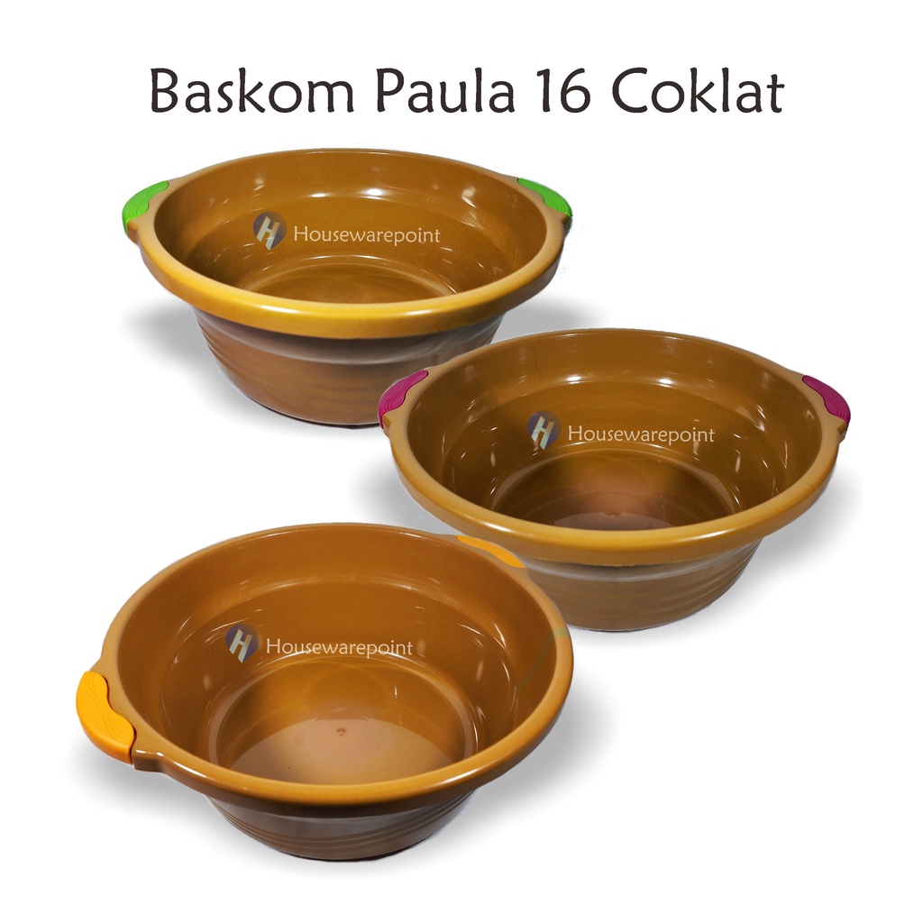 6 pcs Baskom Paula 16 coklat / Baskom plastik / Baskom dapur / Baskom berkat (PAULA 16)