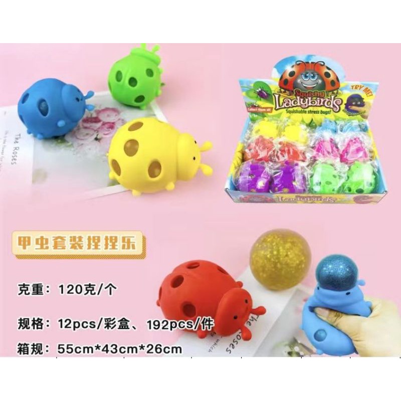 mainan stressball kumbang/squishy kumbang pencet