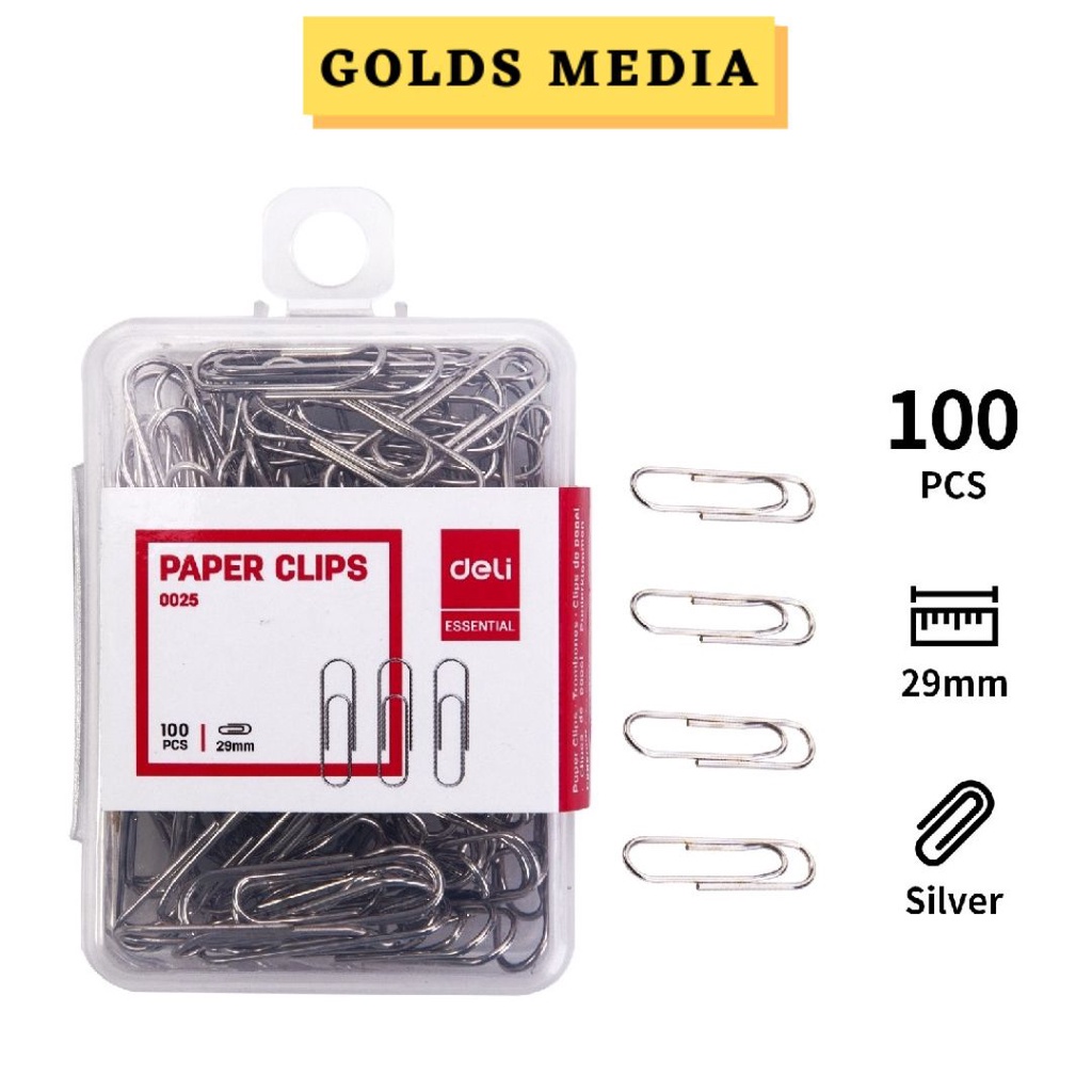 

Deli Klip Kertas 100pcs/box Deli Paper Clips 29mm Deli Paper Clips Untuk Kebutuhan Kantor