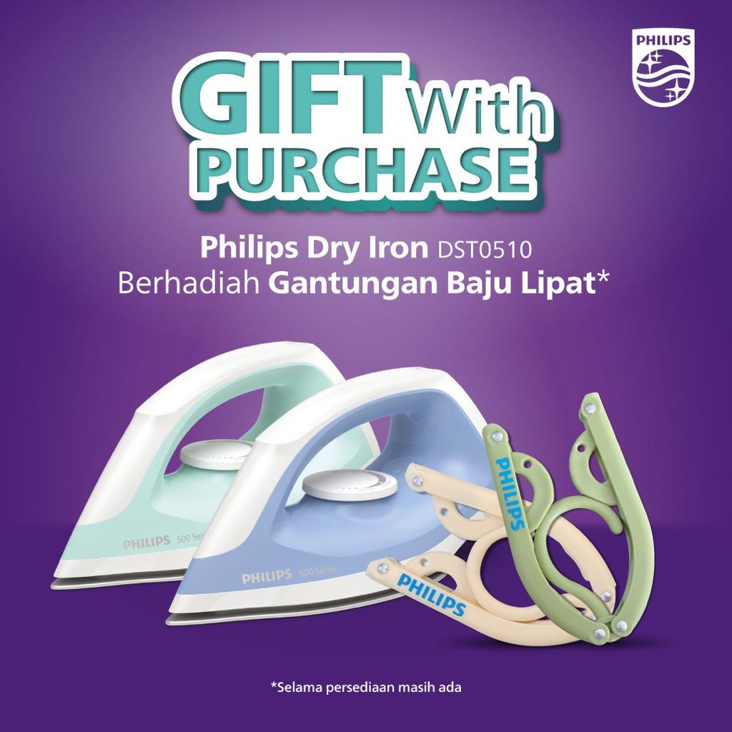 PHILIPS SETRIKA DRY IRON DST 0510 GARANSI RESMI 2 TAHUN STRIKA PROMO