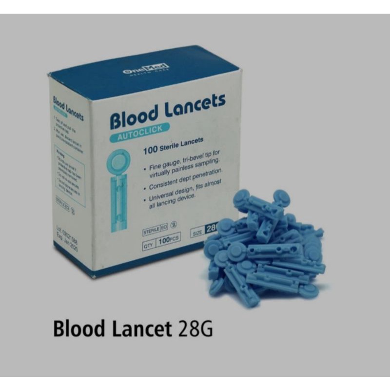 jarum lancet, jarum bekam, jarum tes gula darah, blood lancet 28G