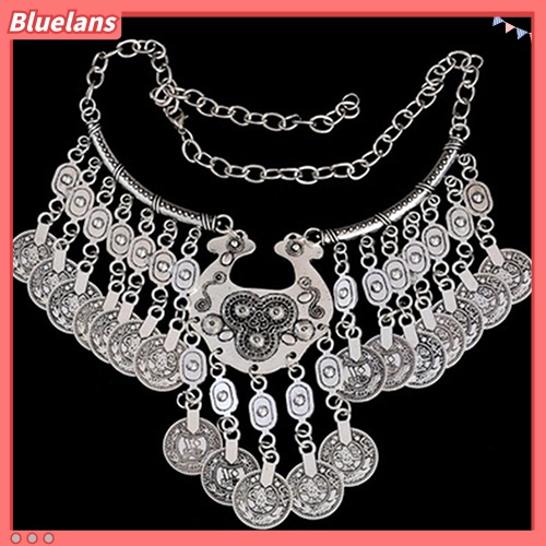 Bluelans Women Bohemian Tribal Vintage Coin Gypsy Chain Choker Statement Necklace