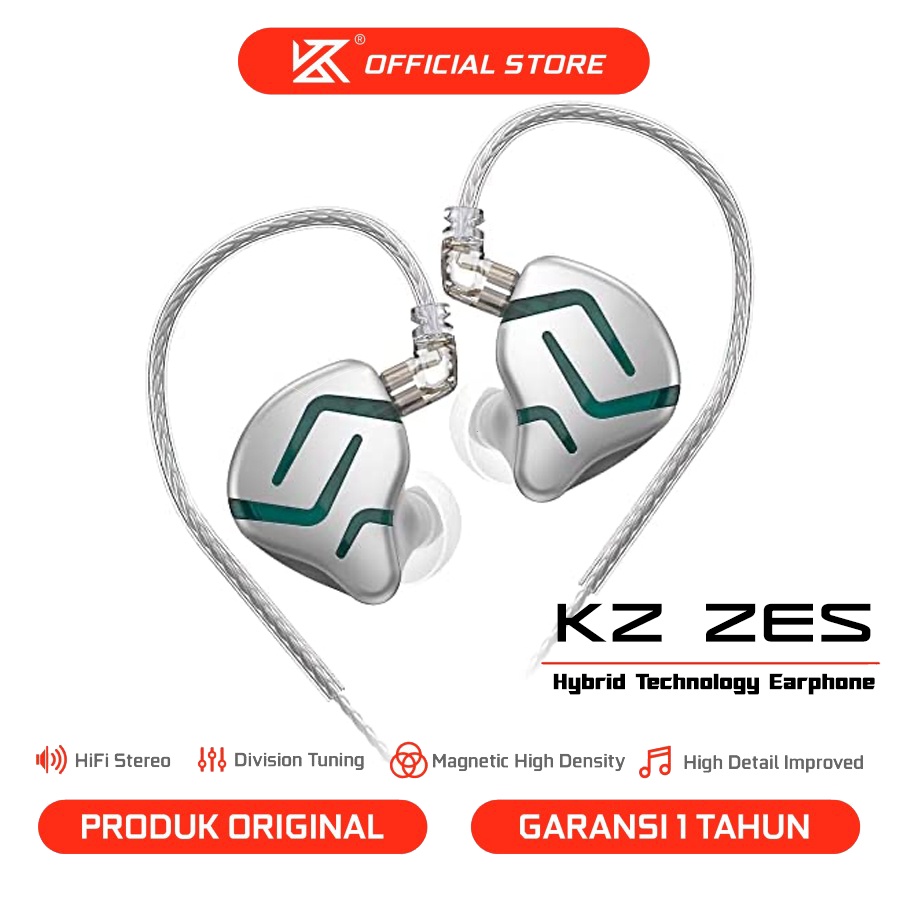 [KZ Official Store] KZ ZES with Mic Electrostatic + Dynamic Earphone