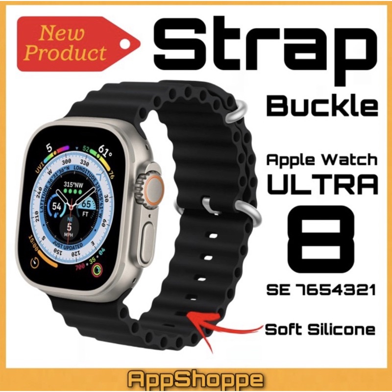 Apple Watch Ultra 8 SE 7654321 Strap Silicone Buckle Sport Band