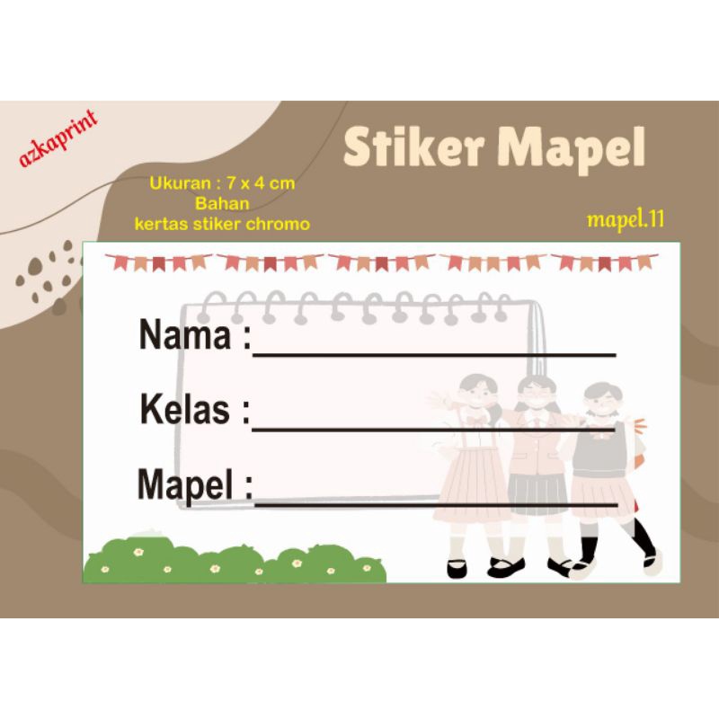 

[AZKAPRINT] -CETAK STICKER MAPEL / LABEL STICKER NAMA / CUSTOM / STIKER CHROMO
