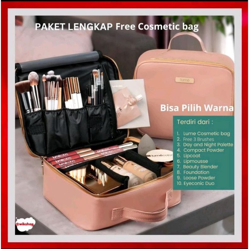 PAKET LENGKAP LUMECOLORS FREE COSMETIC BAG