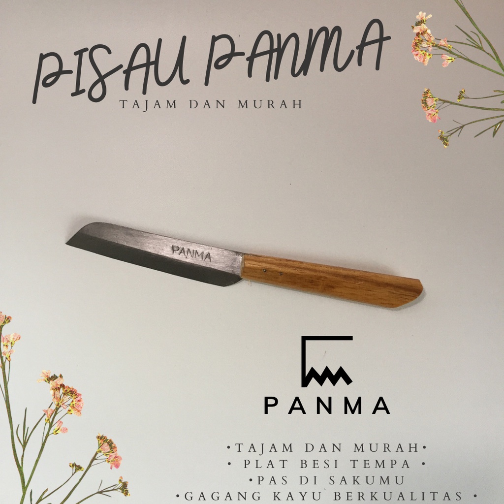 Pisau Dapur Kecil / Buah Panma dengan Gagang Kayu