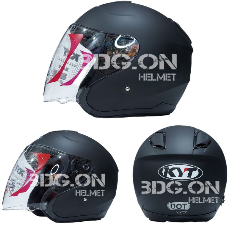 HELM KYT KYOTO R SOLID HITAM BLACK DOFF SNI DOT ORIGINAL