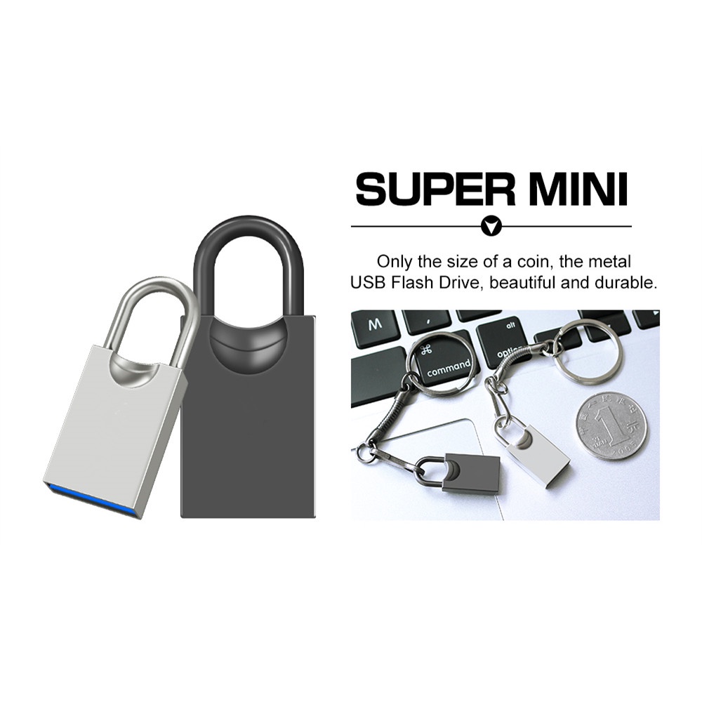 Flash Disk USB 3.0 1TB 2TB Bentuk Kunci Mini Bahan Metal