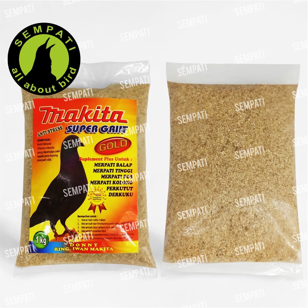 Makita Super Griit Gold 1 Kg Pakan Burung Asinan Remisan Kalsium Top Grit Makanan Merpati Tinggian Balap Tenggeran Dara Pos Perkutut