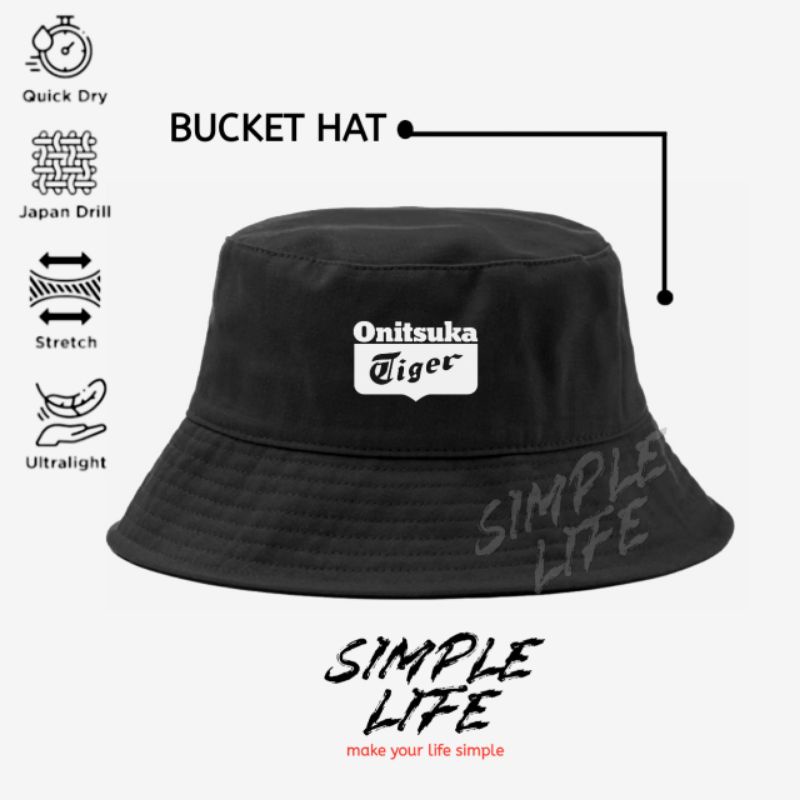 Topi Bucket Hat Onitsuka Tiger Premium Canvas / Topi Bucket / Bucket Hat Pria Wanita / Hat Onitsuka 