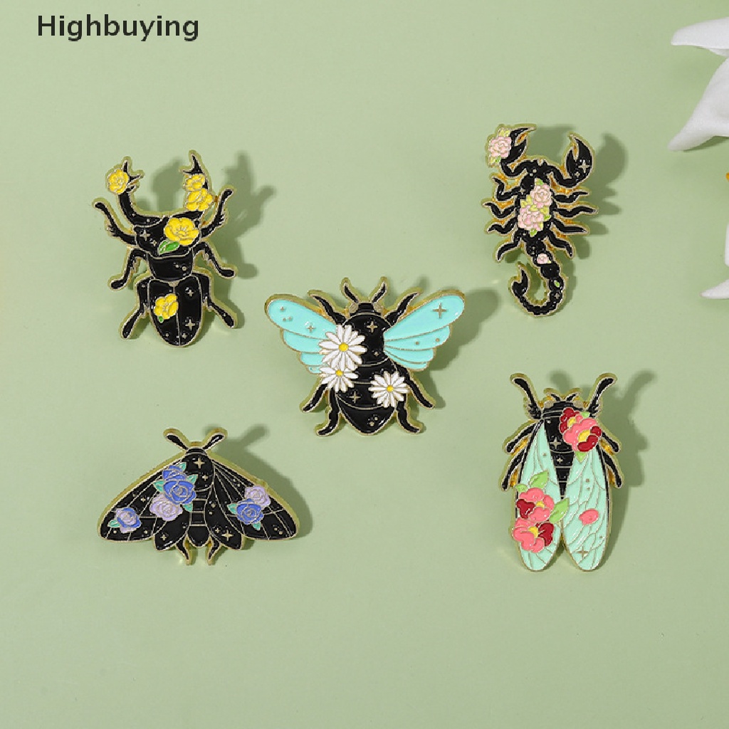 Hbid 1pc Bros Pin Enamel Desain Serangga / Bunga / Kalajengking / Kalajengking Aksesoris Tas Ransel Anak Glory