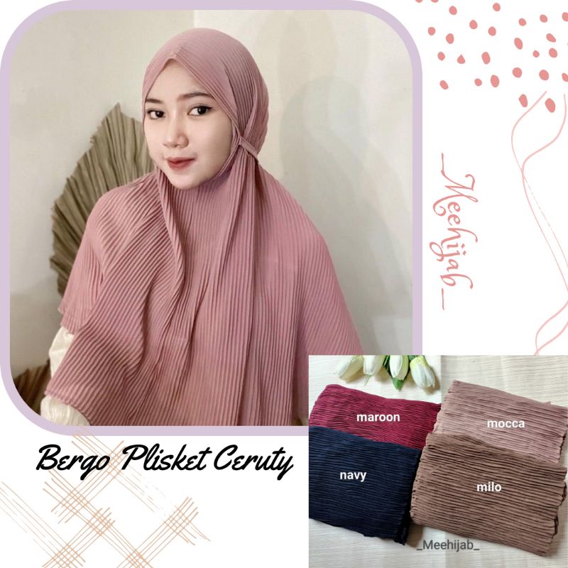 BERGO MARYAM PLISKET CERUTY HIJAB JILBAB MURAH