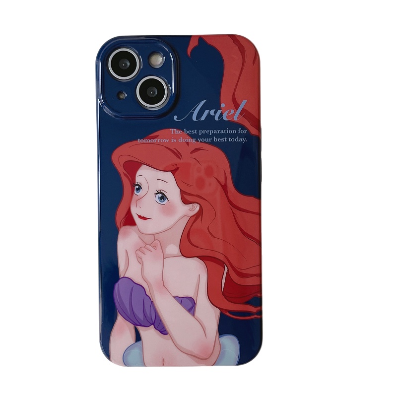 Soft Case Pelindung Motif Kartun Mermaid Untuk Iphone 14 Pro max 13 12 11 Pro max