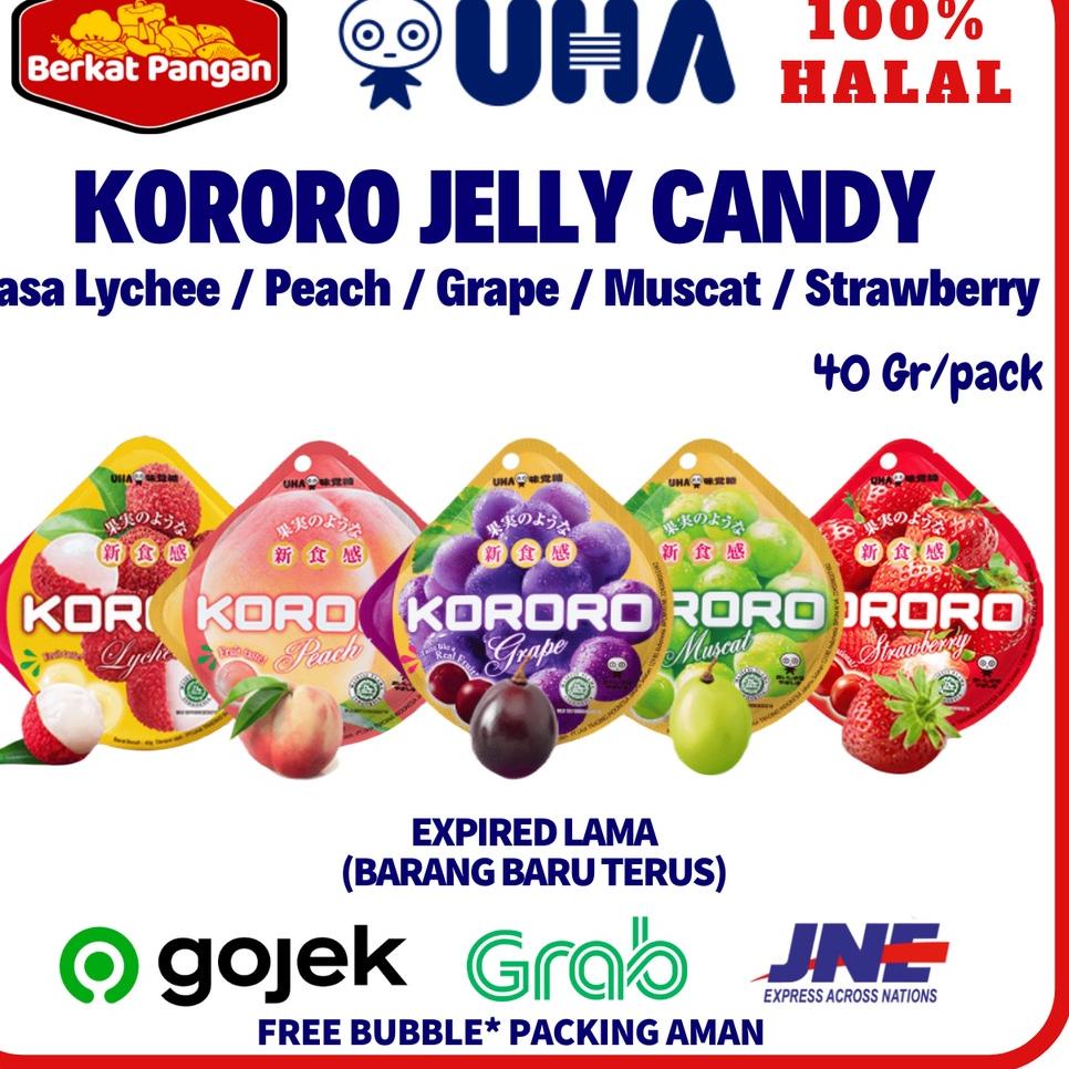 

Suplier1--KORORO UHA Jelly candy Grape/ Muscat/ Strawberry/ Peach / Lychee 40 gr