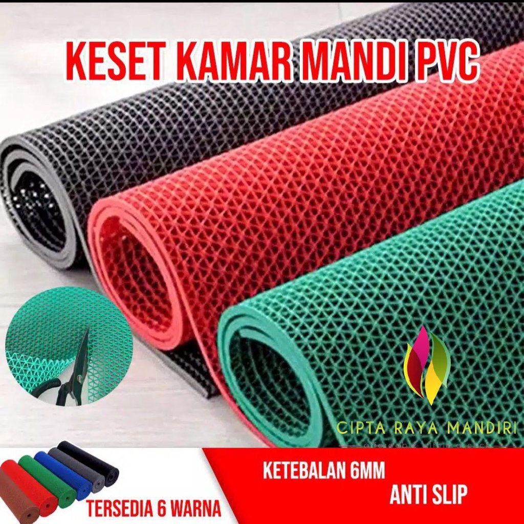 Keset Anti Slip PVC S Type Rumah Tebal 6mm 60 x 90cm / Keset Jaring