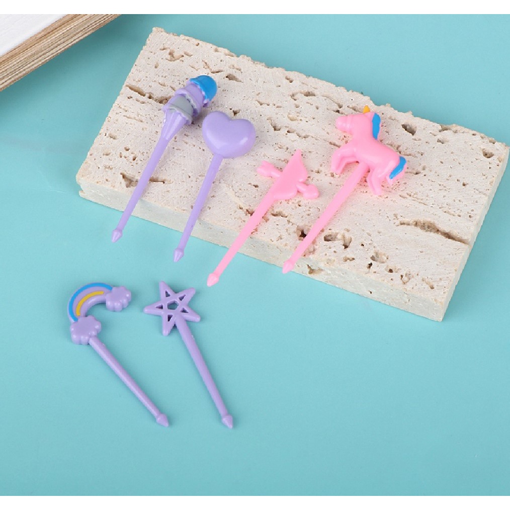 [DEASHOP] GARPU BUAH MODEL UNICORN / DESSERT FORK EYE / GARPU ANAK / HIASAN BEKAL MAKAN ANAK / TUSUKAN BENTO BUAH / CHILDREN FRUIT FORK DECORATION DESSERT TOOTHPICKS