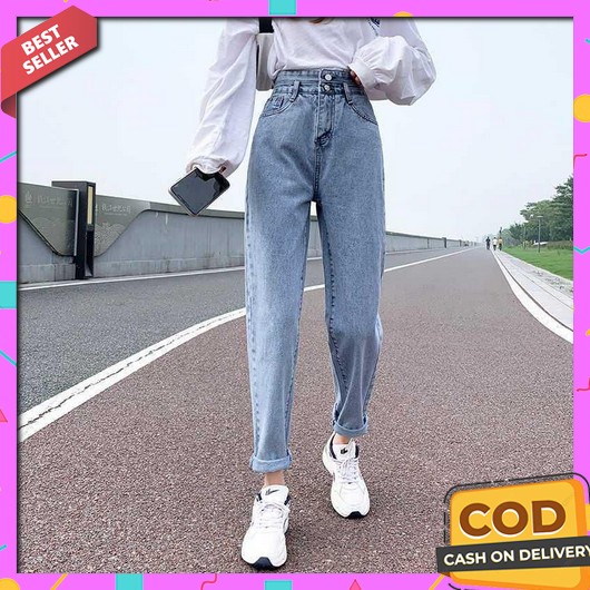 Celana Jins Cewek Kekinian Ukuran Jumbo Jeans Levis  Dist I Aa753 Mc Girl Cutbray Rawis Silan Fwr - 