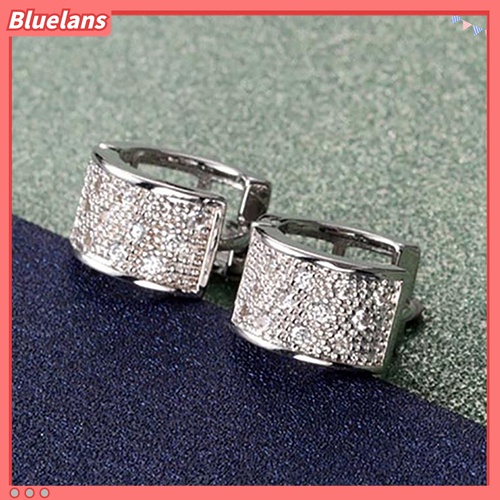 Anting Stud Hoop Kristal Bahan 925 Sterling Silver Untuk Wanita