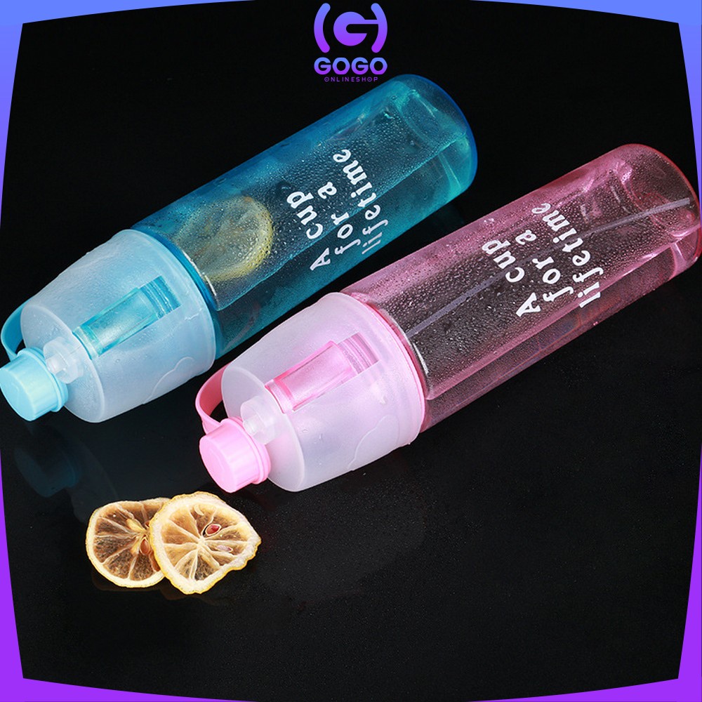 GOGO-C730 Botol Minum Semprot 600ML Tumbler Minum Sport Spray Water Bottle Portable Botol Air Minum Sedotan Sprai