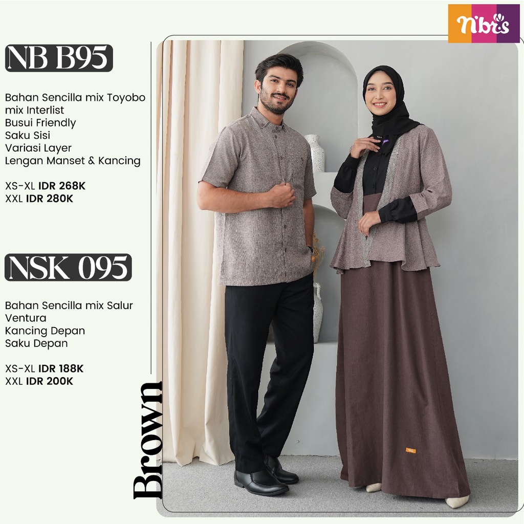 [BISA COD] Nibras Couple Koko NSK 95 dan Gamis NB B95 Bahan Sencilla by Nibras