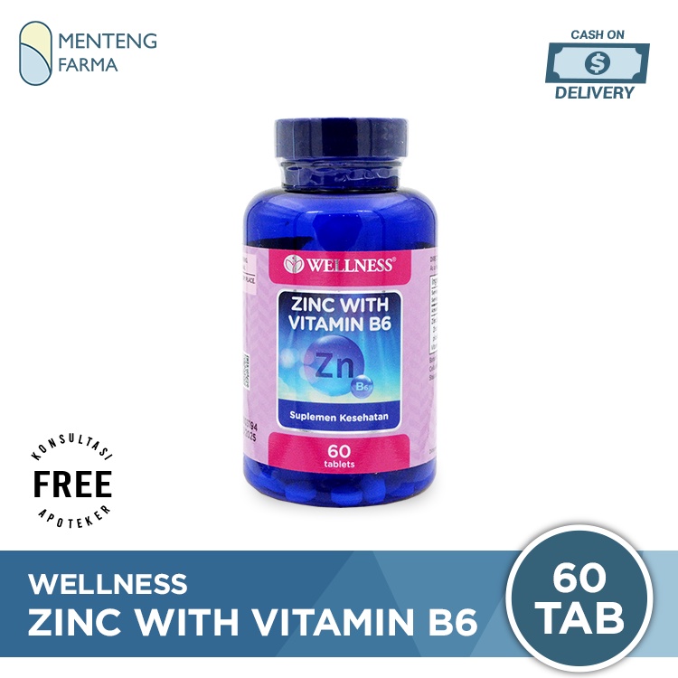 Wellness Zinc with Vitamin B6 60 Tablet - Suplementasi Zinc dan Vitamin B6