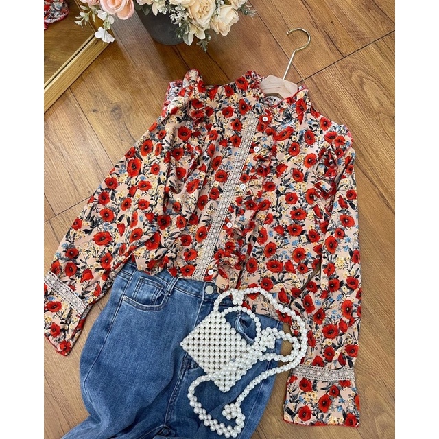 [Ijuf] KEMEJA BLOUSE MERONA BUNGA PREMIUM IMPORT BANGKOK BKK