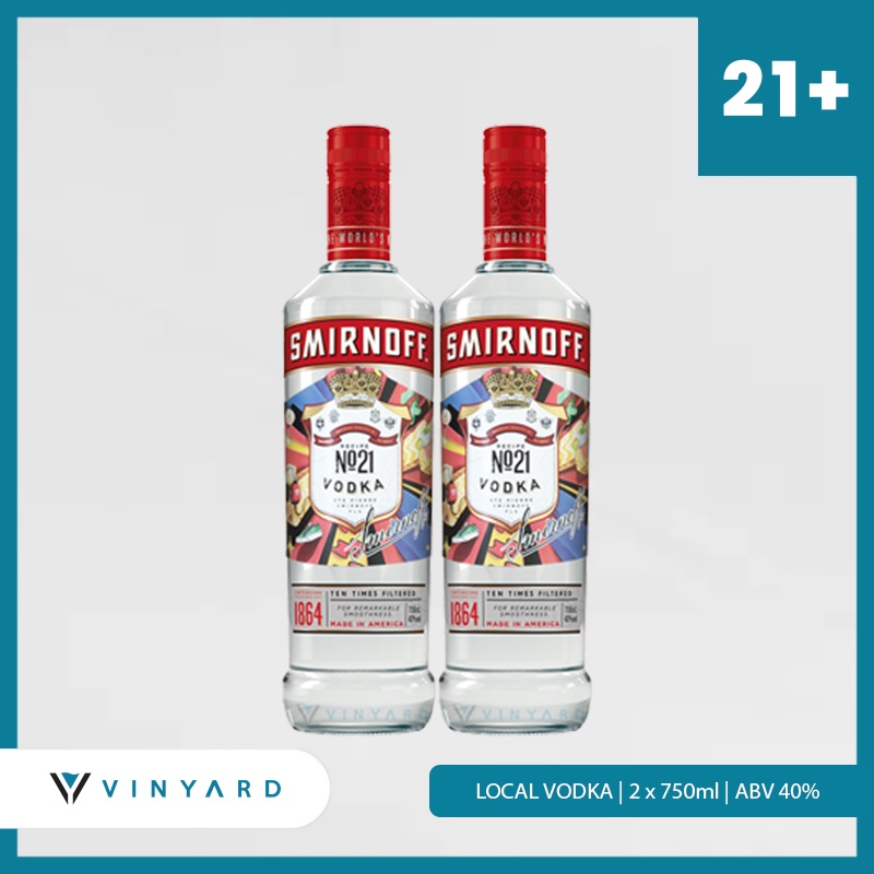 Paket Isi 2 Smirnoff Vodka 700ml ( 2 Botol )