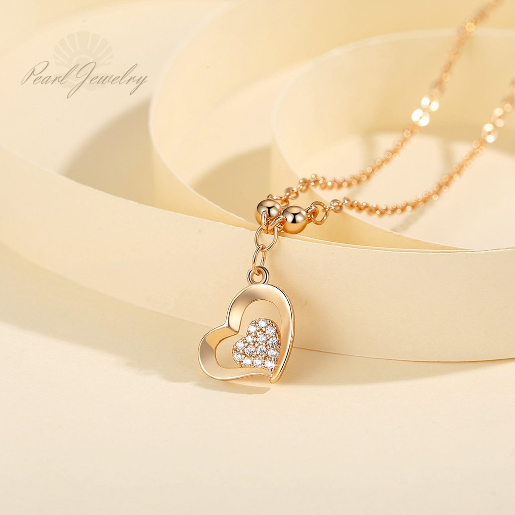 Y611 [COD✔] Kalung Terbaru Hati Yang Hampa Berlian Lapis Emas Kalung Rantai Lontin Aksesoris Wanita