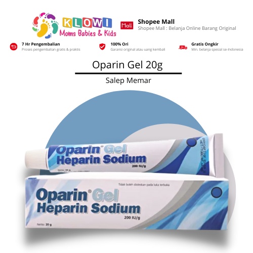 Oparin Gel 20 Gr Heparin Sodium Salep Memar Lebam