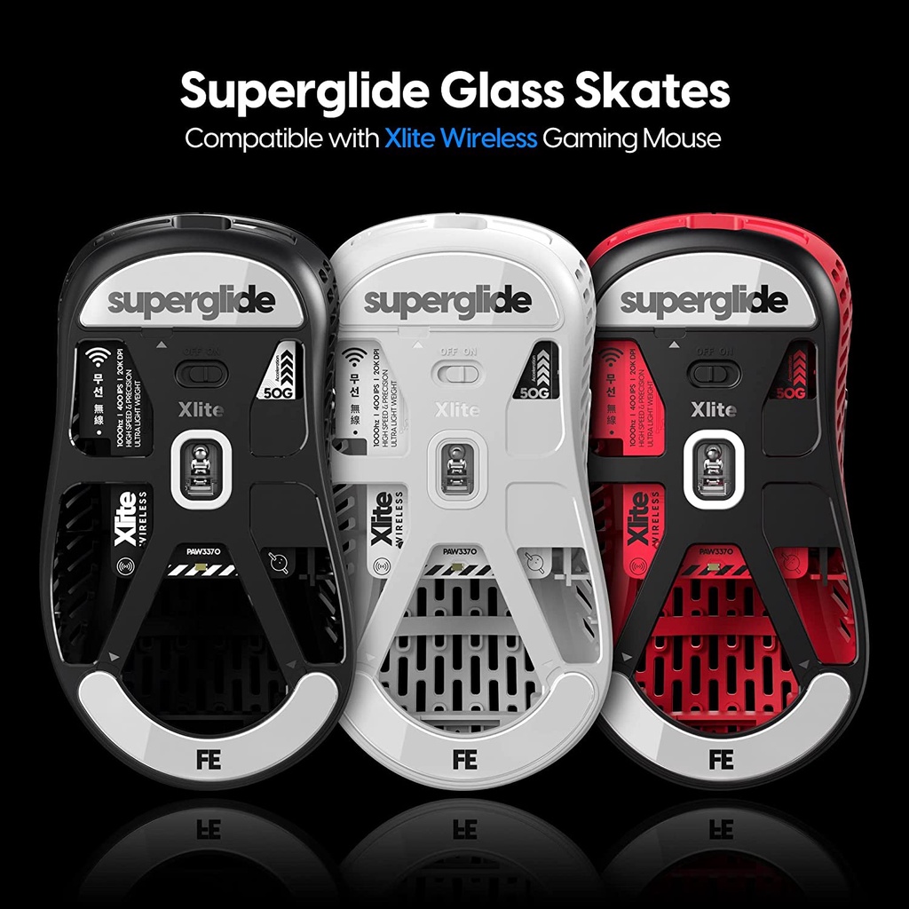 Pulsar Superglide Glass Skates for Xlite Wireless Gaming Mouse