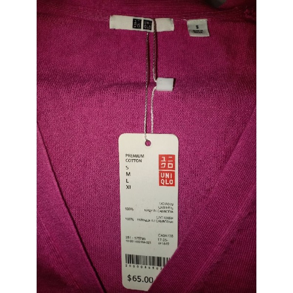 cardigan Uniqlo / cardigan fuschia / cardigan rajut / NEW
