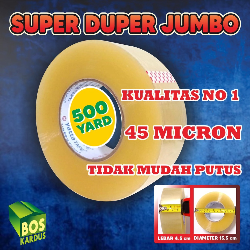 

Lakban Besar Jumbo Tebal Bening Coklat 2 INCH SUPER 45 MM 500yard 500 YARD 300 Meter 300 M 2" Setara DAIMARU
