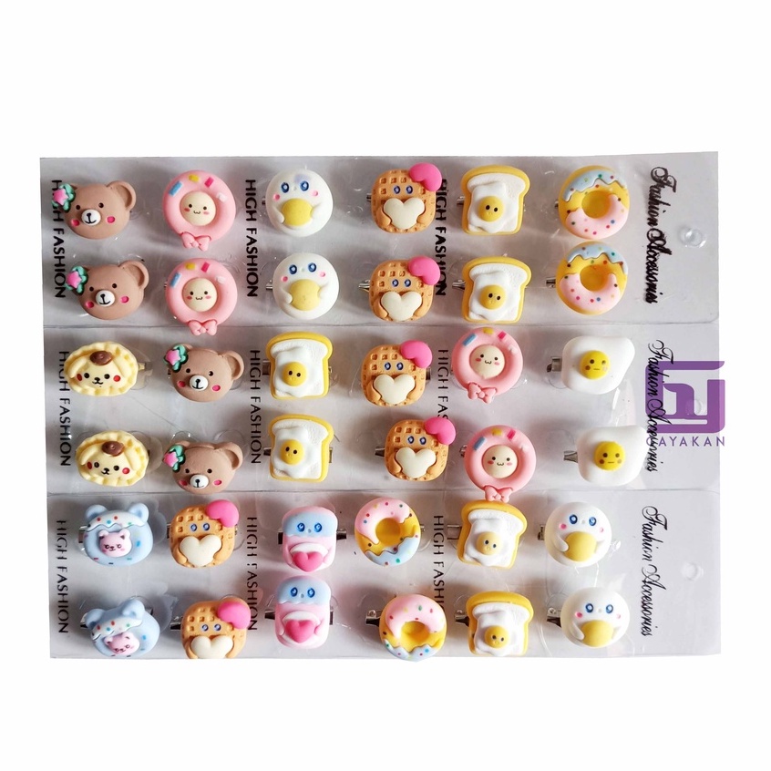 1 Gross/12 lusin/144 pcs Bros Pin Dagu Hijab Seri Donat Karakter