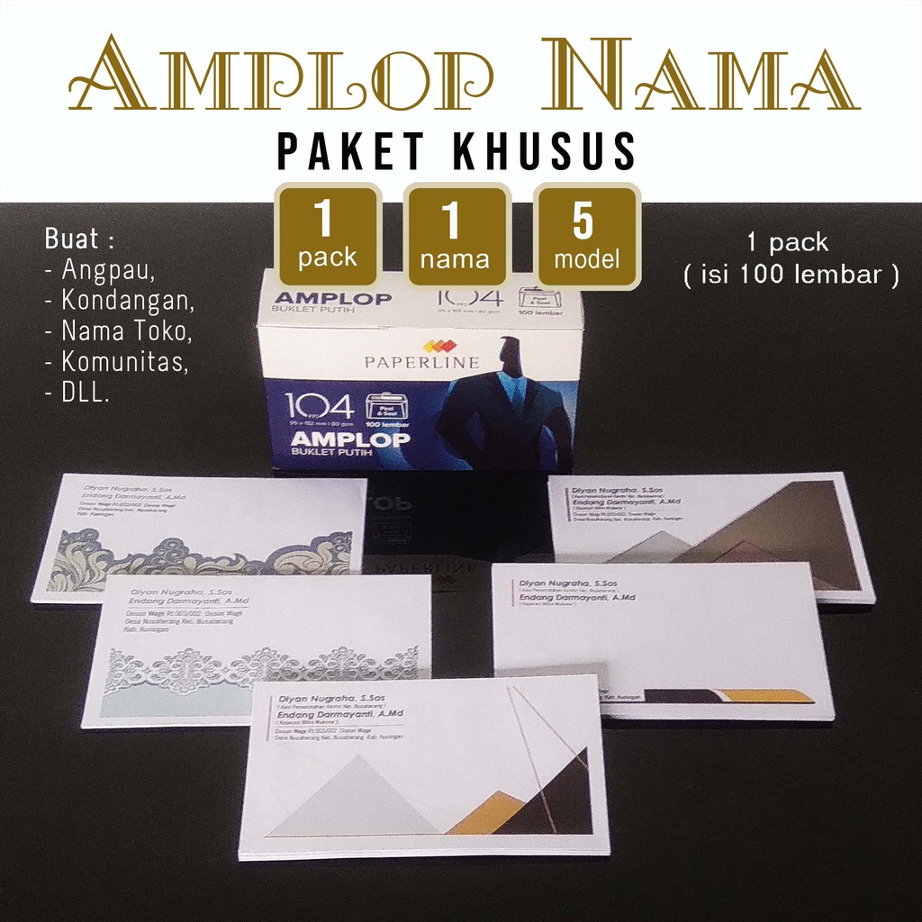 

Cetk Amplop Kondangan "1 nama 5 model