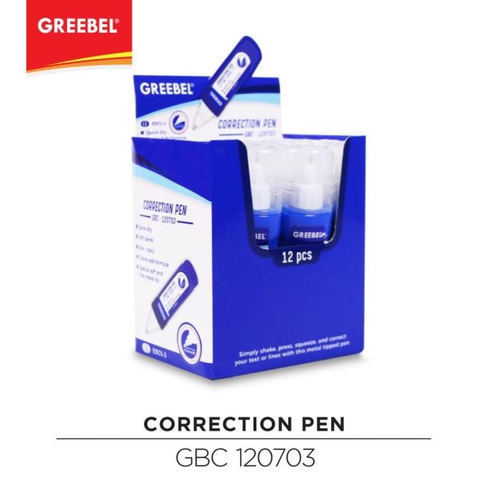 

(COD) GREEBEL Tip-Ex/ Correction Pen GBC 120703 ( 12PCS/BOX ) NEW Kode 1118