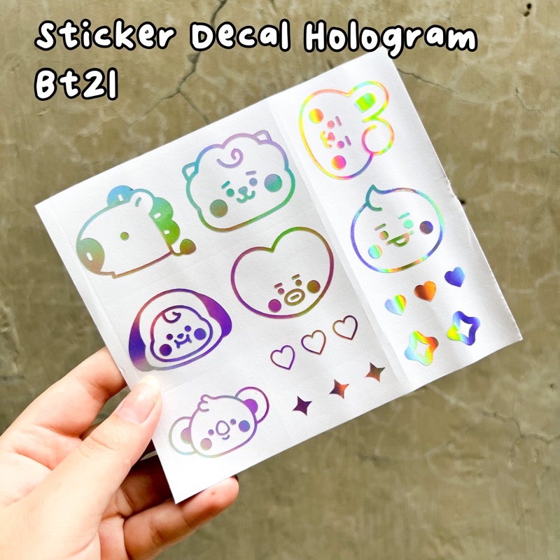 

Sticker Decal Hologram BT21 / Sticker Cutting hologram BT21 / Sticker Lightstick BT21 / Sticker BT21