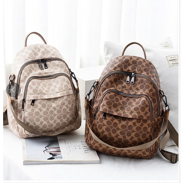 BJ21445 - BEIGE/BROWN/COFFEE - TAS RANSEL WANITA SALE FASHION IMPORT MODIS ELEGAN TERMURAH TERLARIS TERBARU BAGSTORE JAKARTA TAS BATAM JT1445