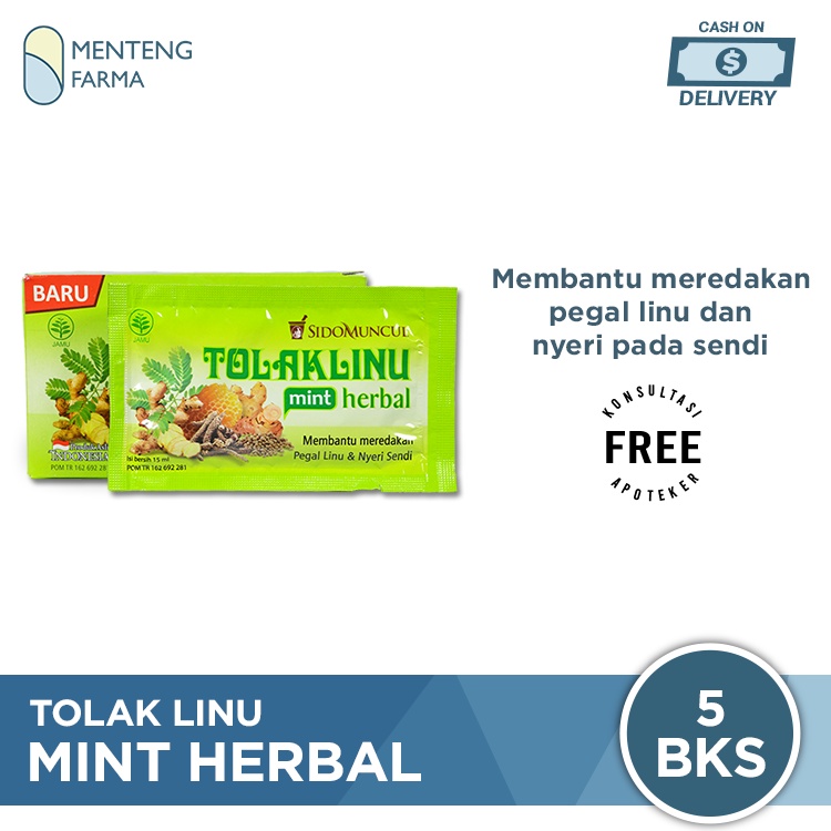 Tolak Linu Mint Herbal - Dus isi 5 sachet