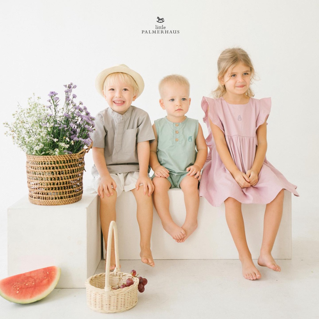 Little Palmerhaus - Warm Hearts Chloe Dress / Dress Anak Perempuan